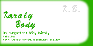 karoly body business card