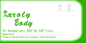 karoly body business card